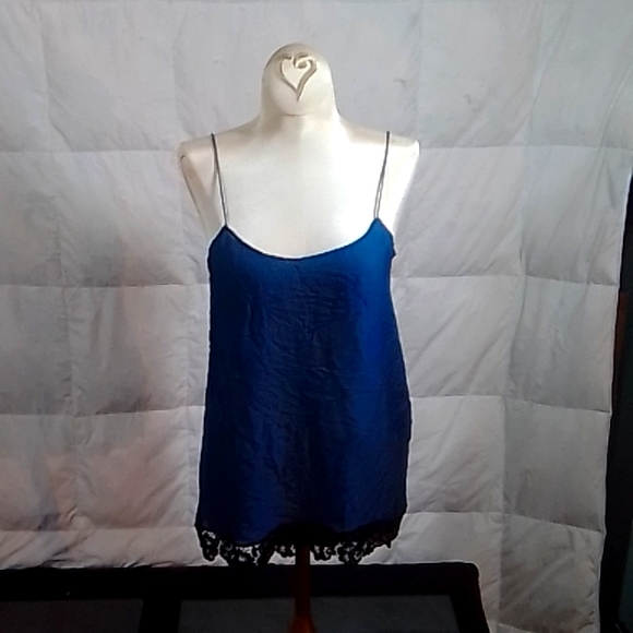 Blue spaghetti strap luxury sleepwhere by Le Fee Verte. - Picture 1 of 5